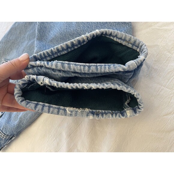 VTG LL Bean Men’s Jeans 40x30 Blue Denim Fleece Lined USA Winter Warm Distressed - Picture 6 of 14